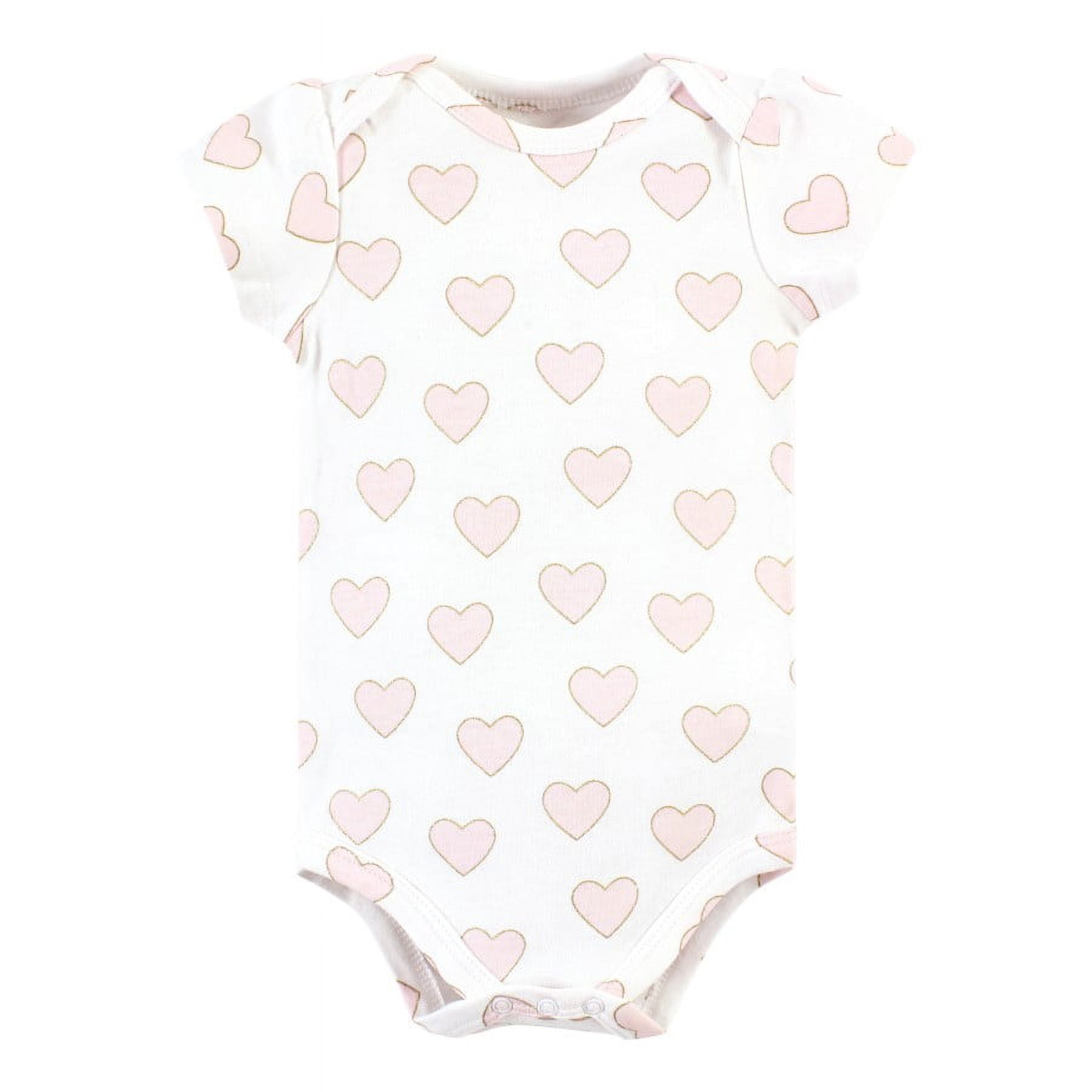 Hudson Baby Short Sleeve Bodysuits, 5-Pack, Newborn- 24 Months