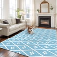 thumbnail image 3 of Minimalist Art Area Rug 8x10 Washable Rug Non Slip Boho Abstract Floral Lattice Light Blue Large Area Rug Soft Stainresistant Indoor Carpet for Living Room Bedroom Home Office Dining Room Nursery, 3 of 9
