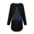 thumbnail image 5 of asdoklhq Christmas Cotton Sweaters for Women Casual Long Sleeve Round Neck Pullover Loose Blouse Ethnic Style Printed ShirtsTops Black 3X, 5 of 5