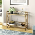 thumbnail image 2 of Evelyn&Zoe 38" Brass Metal/Glass Bar Cart, 2 of 8