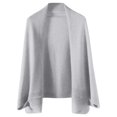 thumbnail image 4 of JIAYUE Women's Cardigan Open‑Front Poncho Shawl Cape Wide Sleeves Solid Color Ribbed Soft Knit Layering Top For Daily Streetwear, 4 of 4