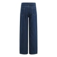 thumbnail image 3 of Mepaouo Wide Leg Jeans Woman Stretchy Pull on Baggy Denim Pants High Waisted Casual Trousers(Blue,XL), 3 of 8