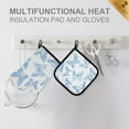 thumbnail image 4 of Yayeee Oven Mitts and Pot Holder Set of 2 Heat Resistant Kitchen Gloves Baking Hot Pad, Blue Butterfly, 4 of 5