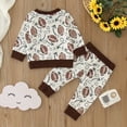 thumbnail image 5 of Toddler Baby Girl Football Outfit Rugby Bow Long Sleeve Sweatshirt and Pants Set 2Pcs game Fall Winter Clothes 2T Girl Clothes Sets, 5 of 5