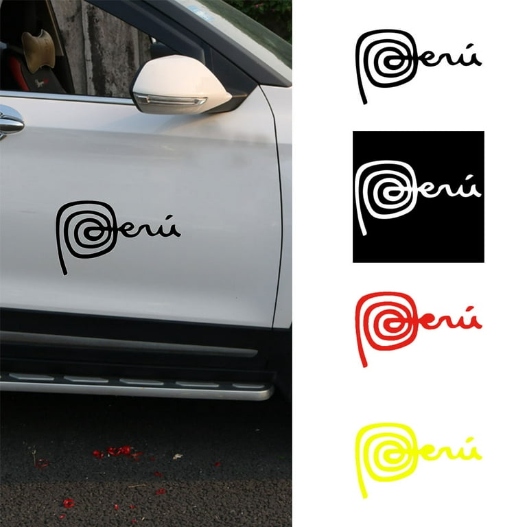 Creative Marca Peru Symbol Car Styling Body Window Reflective Sticker Decor, Size: 14, Yellow