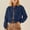 Dark Blue, variant on BXJX Women's Crewneck Jacket- Lightweight Coat Button Front Cardigan Fashion Long Sleeve Stand Collar Shacket Winter Fall Winter Top with Side Pocket Black Size 2XL