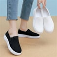 thumbnail image 5 of XIMIN Women Slip on Casual Loafers Sneaker Retro Traditional Breathable Lightweight Black White Casual Simple Softy Shoes for Running Walking Sport, 5 of 9