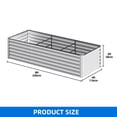 thumbnail image 5 of Dextrus 8x4x2ft Galvanized Metal Raised Garden Bed with Gloves, Support Rod & Rubber Edge for Outdoor Plants Veggies, Silver, 5 of 6