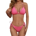 thumbnail image 2 of Women's Two Piece Bikini Set Sexy Bathing Suit Swimwear for Beach Hot Spring Summer and Spring Vacation,Pink,M, 2 of 6
