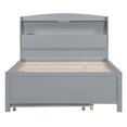 thumbnail image 5 of Harper & Bright Designs Full Size Platform Bed Frame with Trundle and 3 Drawers, Wooden LED Platform Bed W/Hidden Storage Headboard & USB Port, Gray, 5 of 17