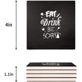 thumbnail image 3 of FMSHPON Happy Halloween EAT DRINK BE SCARY Set of 6 Coaster for Drinks, Absorbent Ceramic Stone Coasters Cup Mat with Cork Base for Home Kitchen Room Coffee Table Bar Decor, 3 of 4