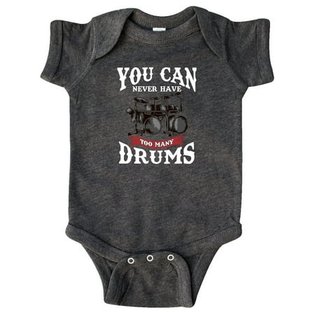 

Inktastic Drummer Funny Too Many Drums Music Joke Gift Baby Boy or Baby Girl Bodysuit
