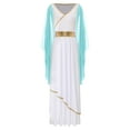 thumbnail image 3 of Choomomo Robe Cosplay Reine de Grèce avec Bordures Dorées, Robe Romaine Grecque Ancienne, Bleu Clair m, 3 of 7