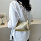thumbnail image 3 of Bolso bandolera de piel sintética con cadena y estampado de cocodrilo estilo retro francés, nuevo, dorado, 3 of 5
