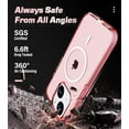 thumbnail image 6 of for iPhone 13 and iPhone 14 Magsafe Case, 6.6ft Drop Protection, Full Body Screen Camera Protective Phone Case, Pink, 6 of 13