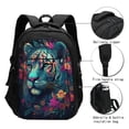 thumbnail image 3 of Disketp Colorful Flower Tiger Mochila de Viaje Estampada para Laptop con Puerto de Carga USB, Mochila Impermeable para Computadora – Regalo para Hombres y Mujeres, 3 of 7
