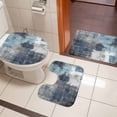 thumbnail image 4 of Navy Blue Grey Bath Mat 3 Piece Bathroom Rug Set, Modern Oil Painted Abstract Art Aesthetics Non Slip Bath Rug Contour Mat and Toilet Lid Cover, Absorbent Shower Mats Soft Bath Rugs and Mats Sets, 4 of 8
