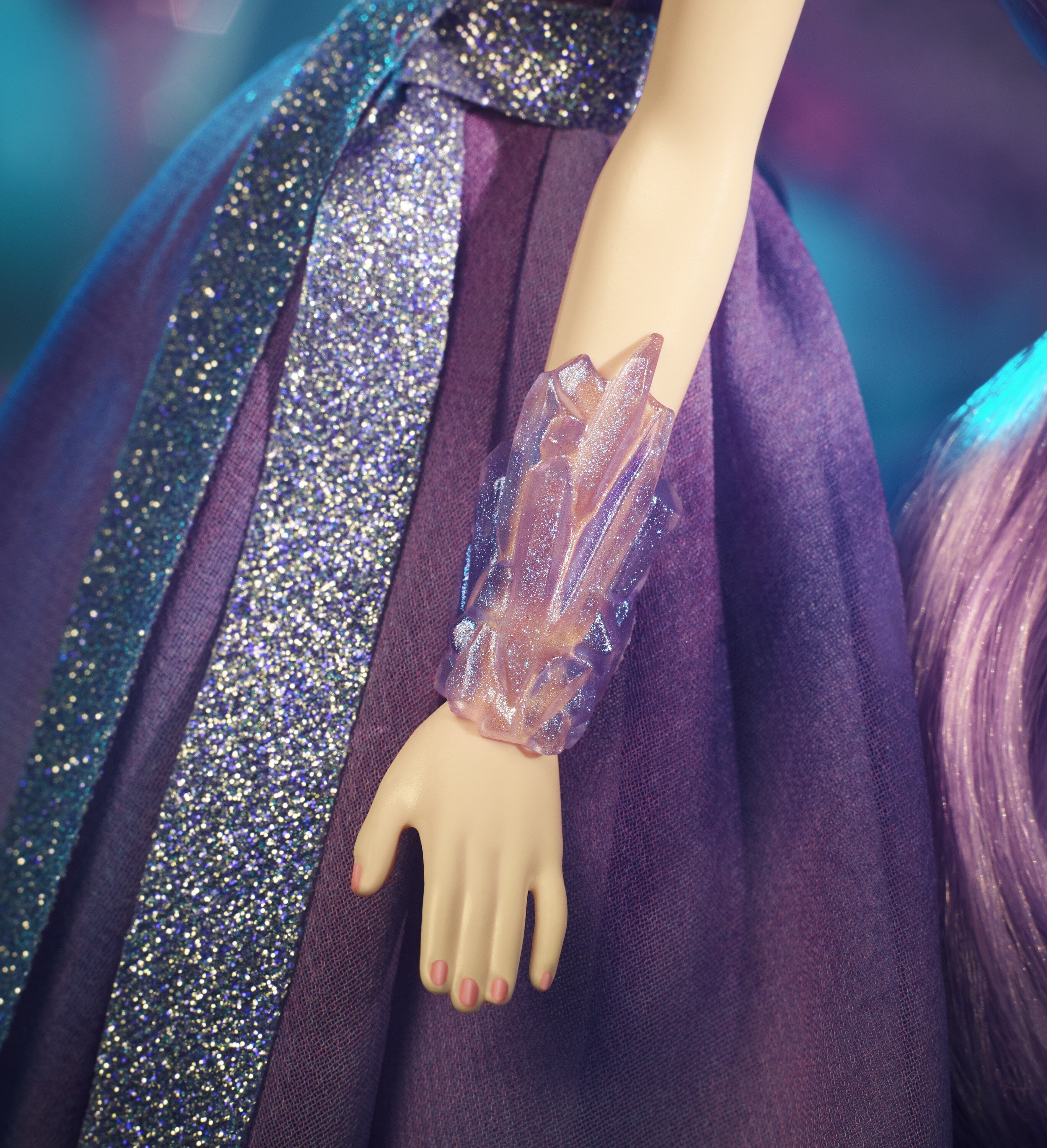 Barbie Crystal Fantasy Collection Amethyst Doll with Genuine Stone Necklace