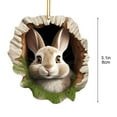 thumbnail image 2 of Summercome Easter Bunny Animal Pattern 2D Acrylic Ornament, Animal Ornament Hanging Ornament for Animal Lovers, Animal Christmas Ornament, 2 of 6
