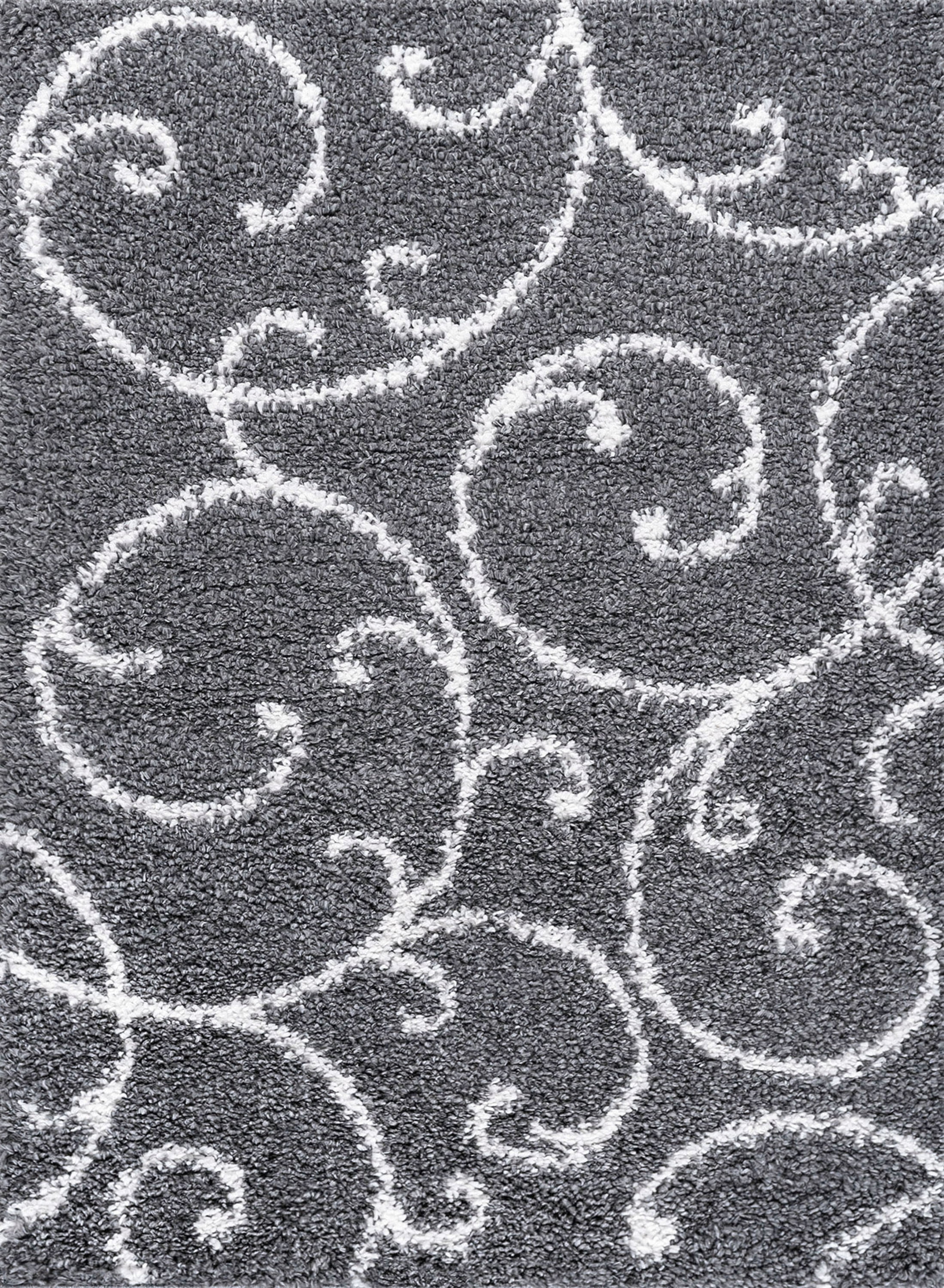 Bliss Rugs Transitional Floral 3'3'' x 5' Gray and White Polypropylene Indoor Area Rug, 3'3'' x 5'