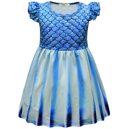 

Kamo Toddler Little Girls Short Casual Dress Spring Summer Flutter Sleeve Basic Tunic Shirt Playwear Dress
