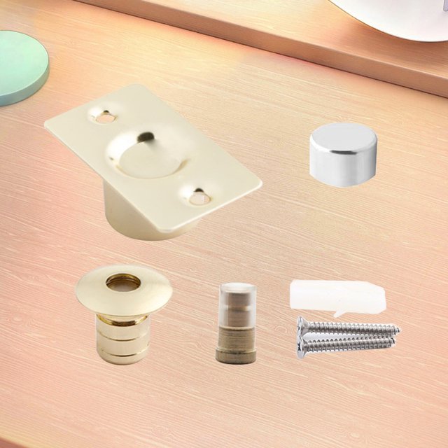 Topes De Puerta De Latón Cerraduras magnéticas para puerta, tope de puerta invisible oculto silencioso, herrajes para puerta (dorado)