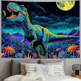 thumbnail image 5 of Shiartex Dinosaur Tapestry, Fantasy Neon Funny Dino frog Mountain Art Tapestries, Cool Fairytales T-Rex Galaxy Space Tapestry for Bedroom Boys Kids Decor 60x50inch, 5 of 6