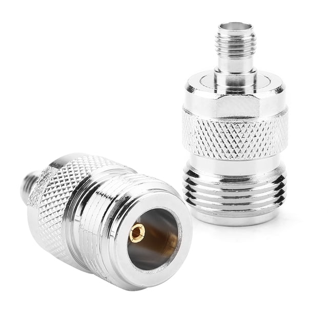 Adaptador coaxial de conector RF de tipo N hembra a SMA hembra, 2 unidades, convertidor de prueba