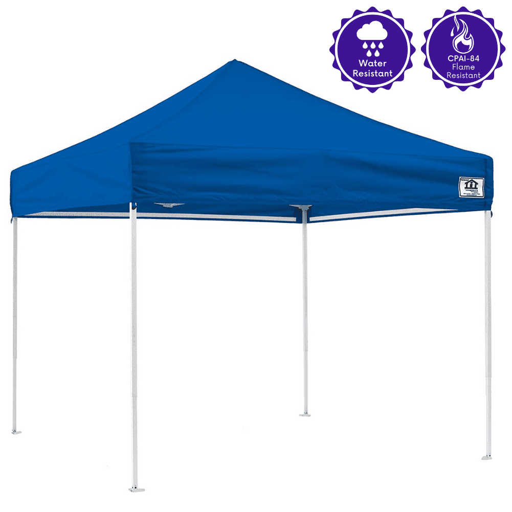 Impact Canopy 10 x 10 Pop Up Canopy Tent, Straight Leg Shelter, Steel Frame, UV Coated, Roller Bag, Royal Blue