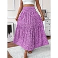 thumbnail image 4 of ZEHJUHAN Women's Floral Print Boho Maxi Skirt, High Waist Pleated A-Line Long Skirt for Spring Summer, 4 of 6