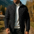 thumbnail image 2 of Mens Quilted Jackets Mid-weight Stand Collar Full Zip Winter Coat No Hood Thick Warm Windbreaker with Pockets (3XL, Black), 2 of 7