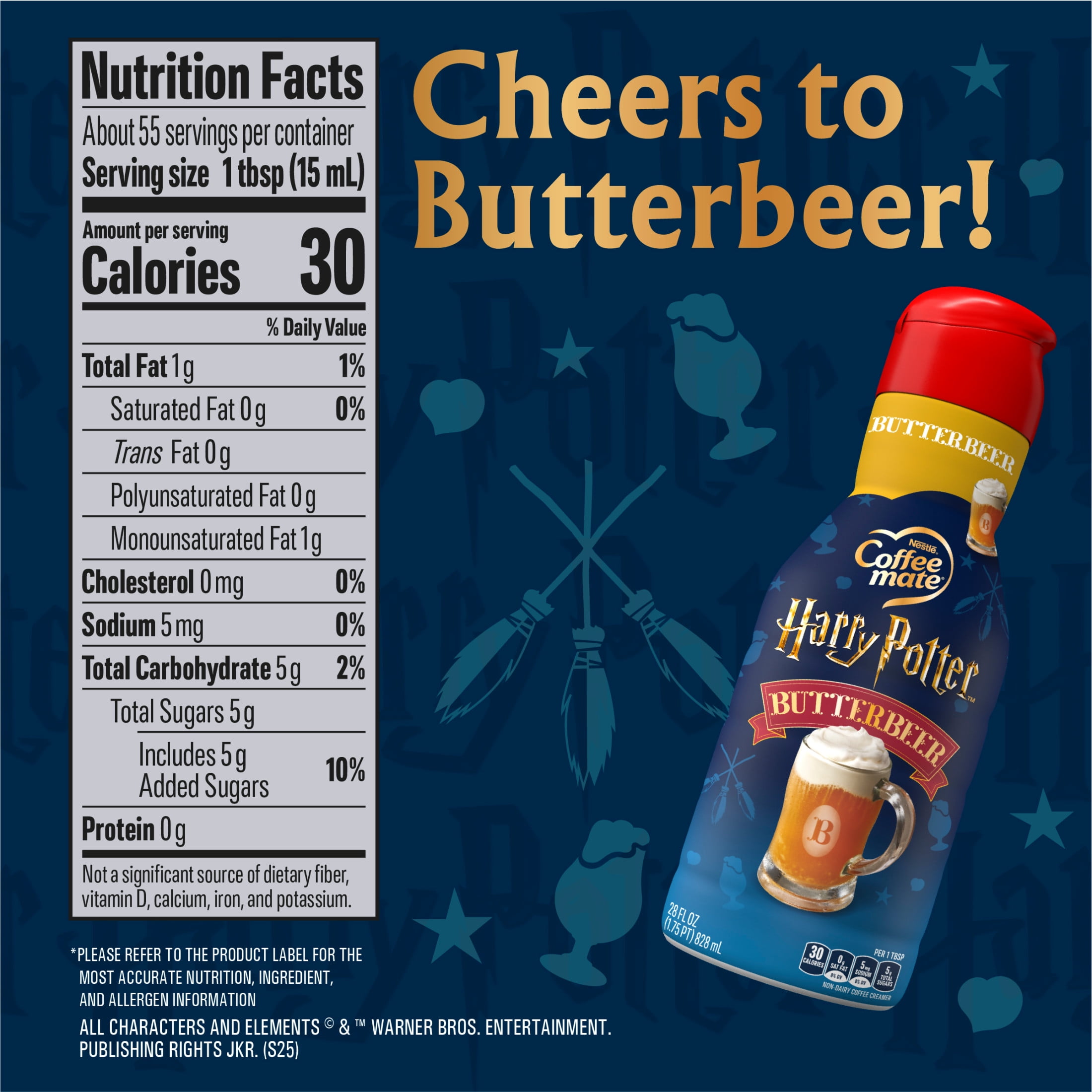 Coffee mate Harry Potter Butterbeer Flavored Liquid Creamer, Non Dairy, Gluten Free  28 fl oz