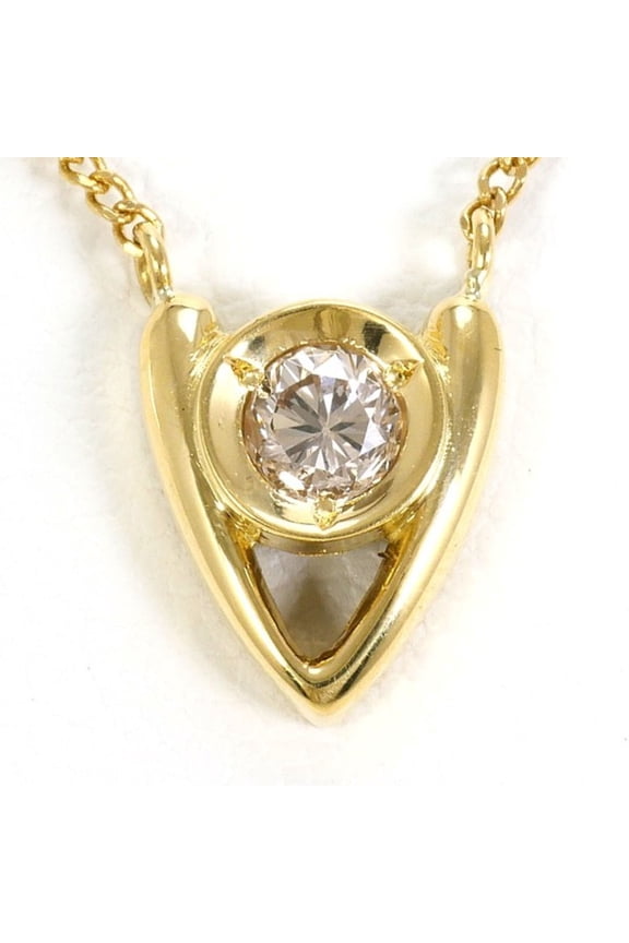 Pre-Owned 18K (18-karat) Yellow Gold Necklace with 0.20ct Diamond, Certificate of Authenticity,...