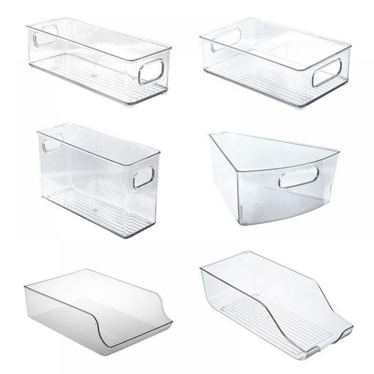 Clear Organizer Storage Bin with Handle for Kitchen I Best for  Refrigerators, Cabinets & Food Pantry - 10L x 3.8W x 3H
