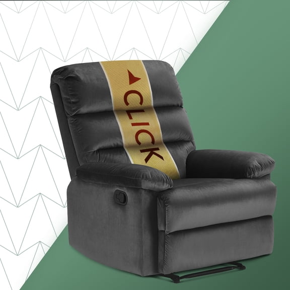 Click365 Adult Synthetic Fiber Bedroom Manual Push Backs and Upholstered Recliner with Hardware Kit, Gray