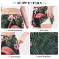 thumbnail image 6 of FORMRS Womens Swim Shorts Mesh Liner Quick Dry Casual Beach Board Bottom with Pockets, Sizes S-2XL, Red Flamingo Pattern, 6 of 9