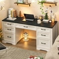 thumbnail image 6 of Vabches Farmhouse Executive Desk with 2 Large File Drawers and 5 Drawers, 60" Executive Desk, Workstation Table for Study, 6 of 8