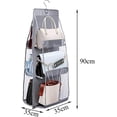 thumbnail image 5 of 2pcs 6 Hanging Pockets, Transparent Compartments For Bag Storage, Hanging Pockets For Handbag Storage Hanging In Closet And Bedroom Gray + Pink, 5 of 5