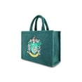 thumbnail image 3 of Harry Potter Tote Bag, Slytherin Crest Faux Fur Travel Handbag with Adjustable Shoulder Strap and Trolley Sleeve, Green, 3 of 6