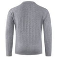 thumbnail image 4 of SERTG Men's Round Neck Sweater Fall Winter Solid Color Stylish Casual Half Button Stretch Knit Sweater Soft Men's Sweaters Pullover(Gray,3XL), 4 of 6