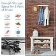 thumbnail image 4 of Costway Bamboo Shoe Rack Bench 3-Tier Storage Shelf Holder Home Entryway Hallway White, 4 of 10