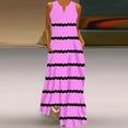 thumbnail image 2 of ICHUANYI Womens Long Dress Fashion Loose Striped Tank Dress Pocket Sundress V-neck Sleeveless Beach Dresses, 2 of 5