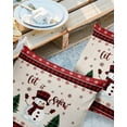 thumbnail image 2 of Pack of 2 Outdoor Pillow Covers, Christmas Snowman Snowflake Red and Black Buffalo Plaid Waterproof Square Throw Pillowcase Cushion Decorative Pillow Covers for Couch Patio Tent, 16x16 in, 2 of 6