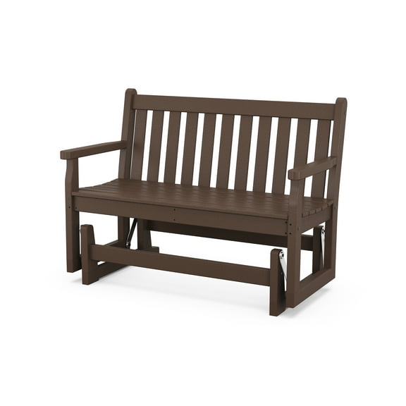 POLYWOOD Plastic Outdoor Glider Chairs, Mahogany
