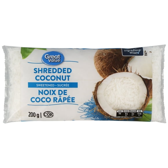 Great Value Sweetened Shredded Coconut, 200 g