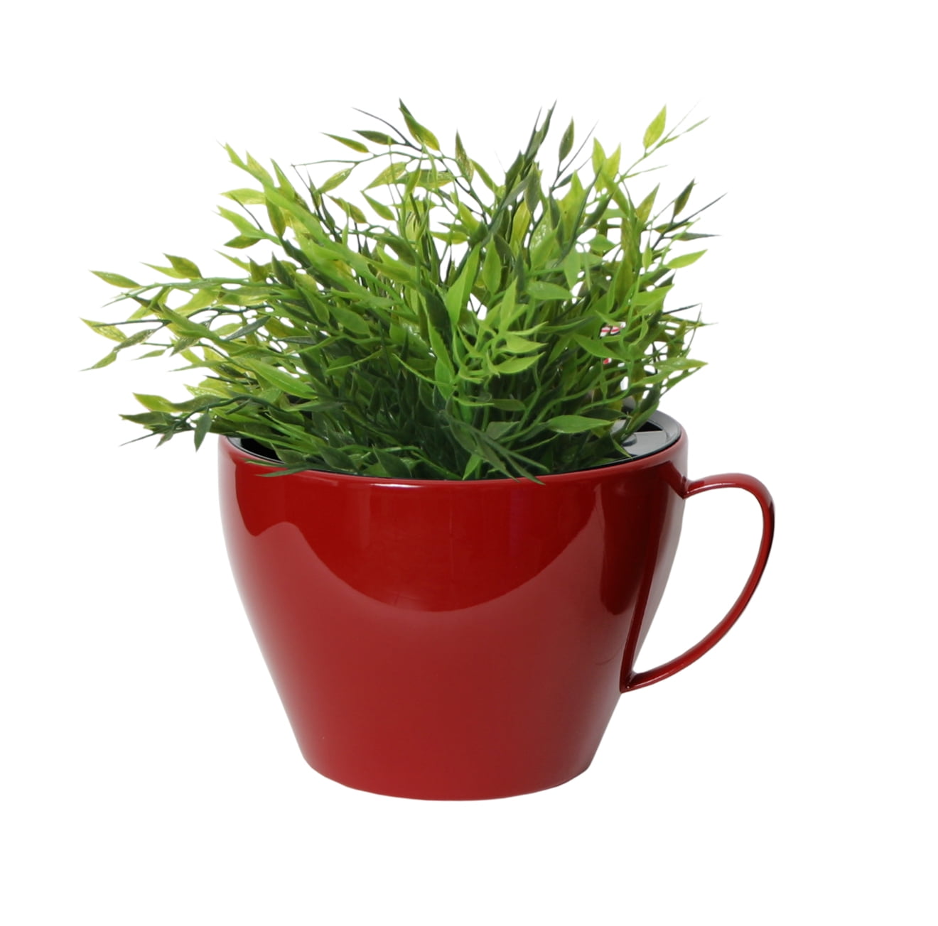 Algreen Modena Planter, 5.5In. Coffee Cup Planter, Glossy Red, 2 PACK