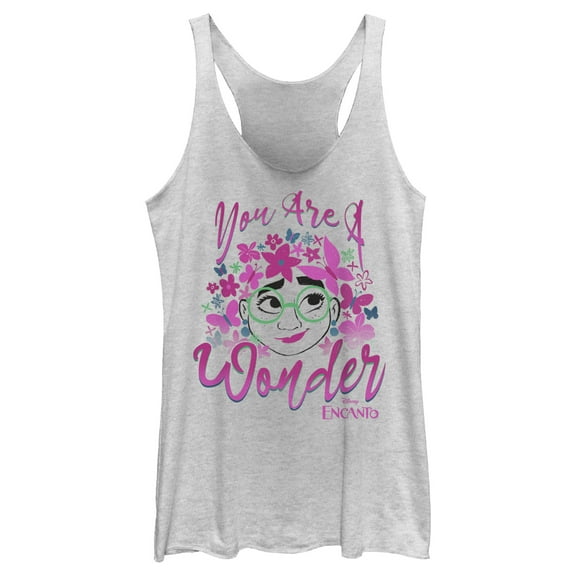 Women's Encanto Mirabel You are a Wonder  Racerback Tank Top White Heather Medium
