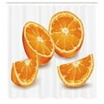 thumbnail image 3 of Ambesonne Nature Shower Curtain, Citrus Orange Tangerine Art, 69"Wx84"L, Marigold and White, 3 of 5