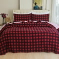 thumbnail image 2 of Elegant Comfort Soft 4-Piece Sheet Set - Deep Pocket Fitted Sheet, Soft, Cozy, Warm and Anti-Pill Flannel Sheets - Full, Buffalo Check Burgundy, 2 of 4