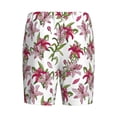 thumbnail image 2 of Lsque Lilies Flowers Mens Sleep Pajama Shorts,Short Pajama Pants, Cotton Ultra-Soft Knit-Small, 2 of 9